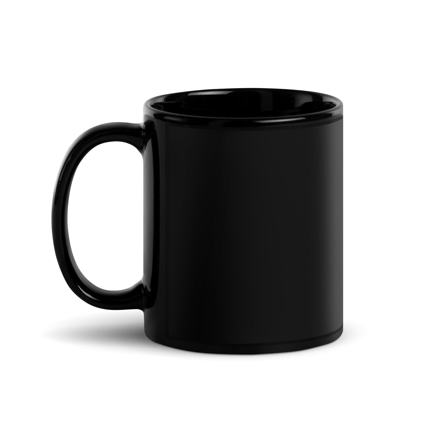 The dog merch Black ceramic mug back side