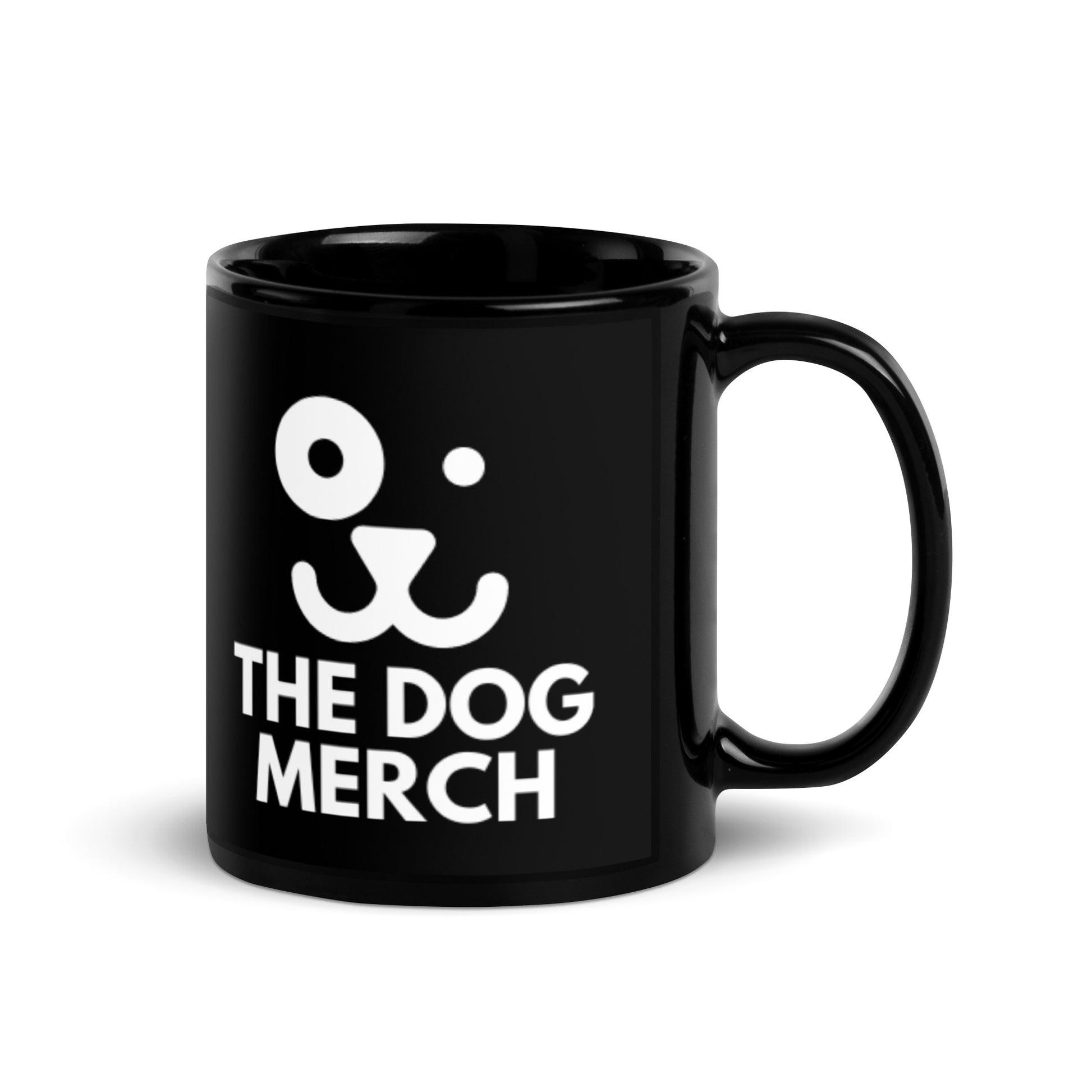 The dog merch Black ceramic mug front side