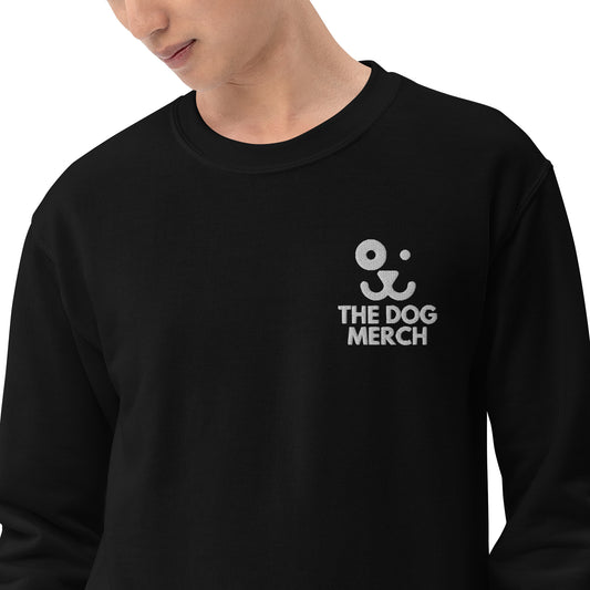 The dog merch classic crewneck sweatshirt color black front side men wearing