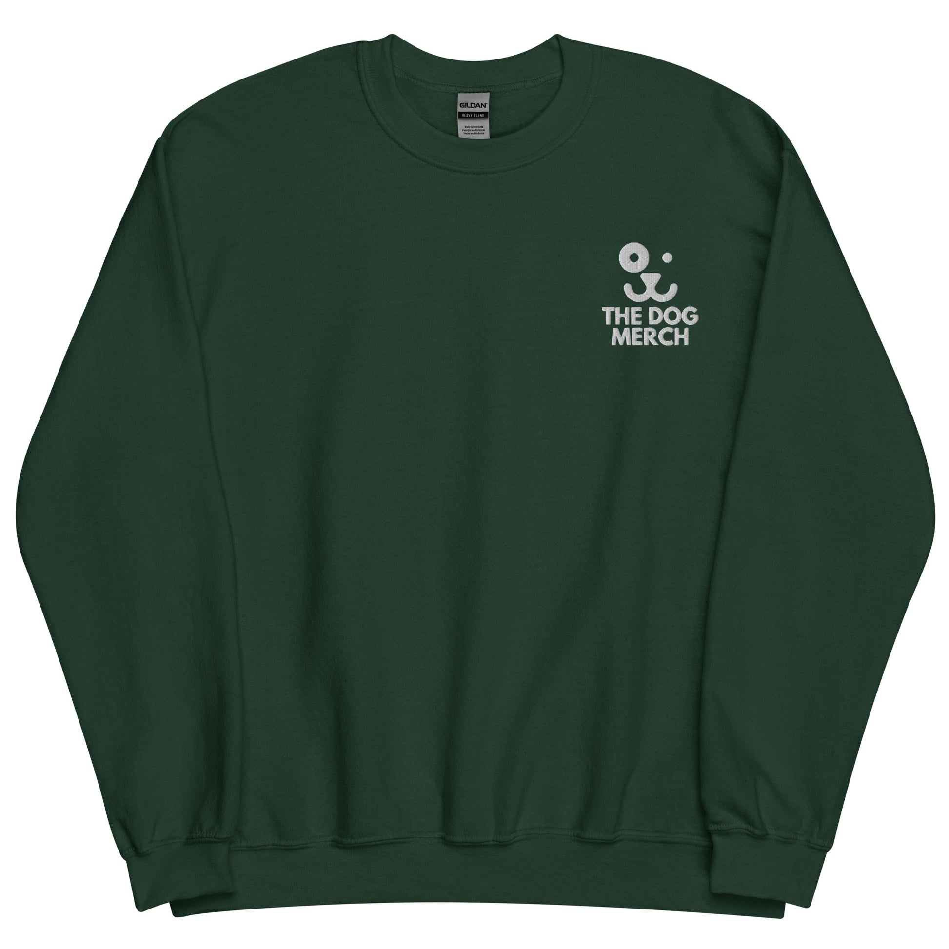 The dog merch classic crewneck sweatshirt color fiorest green front side