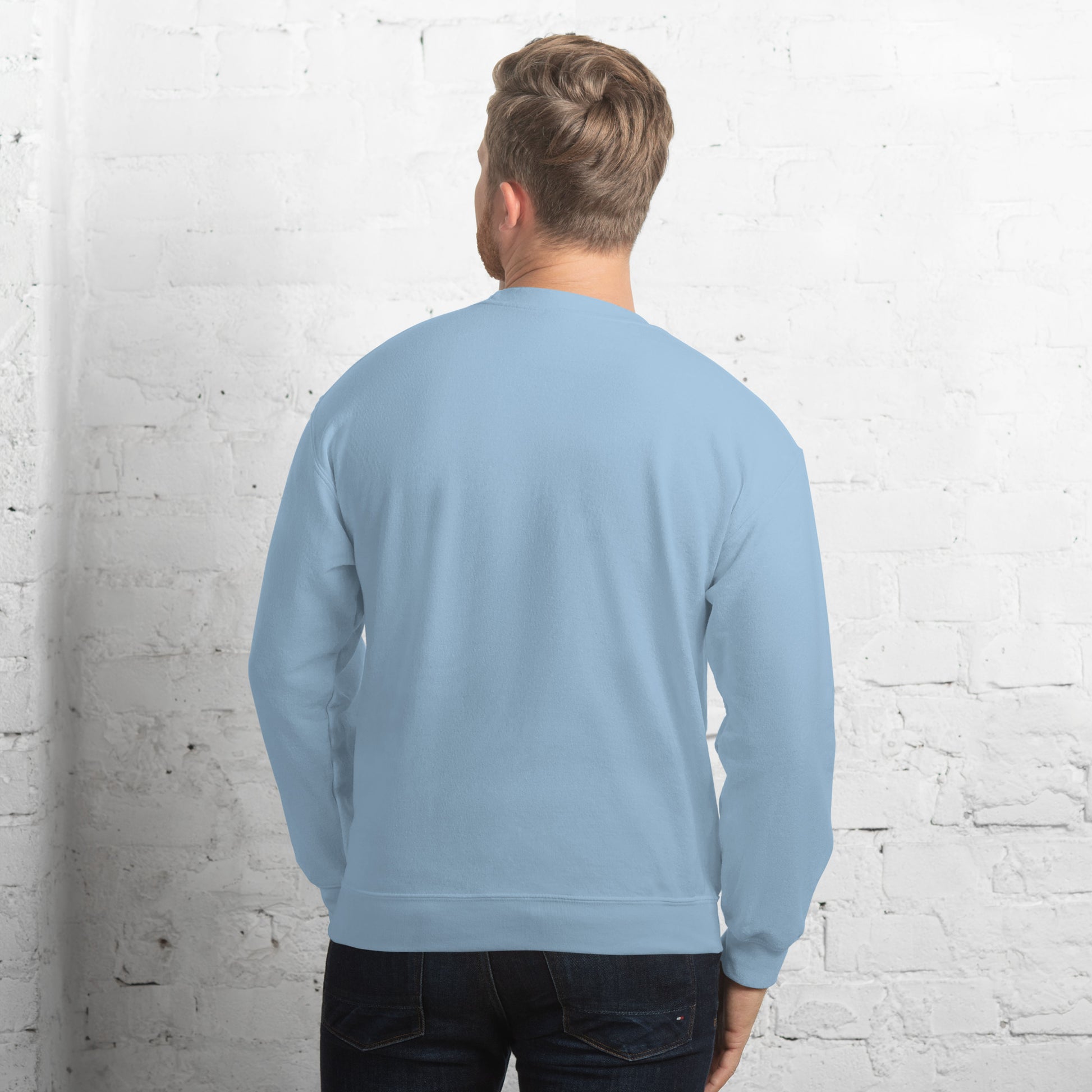 Dog dad classic crewneck sweatshirt color light blue back side