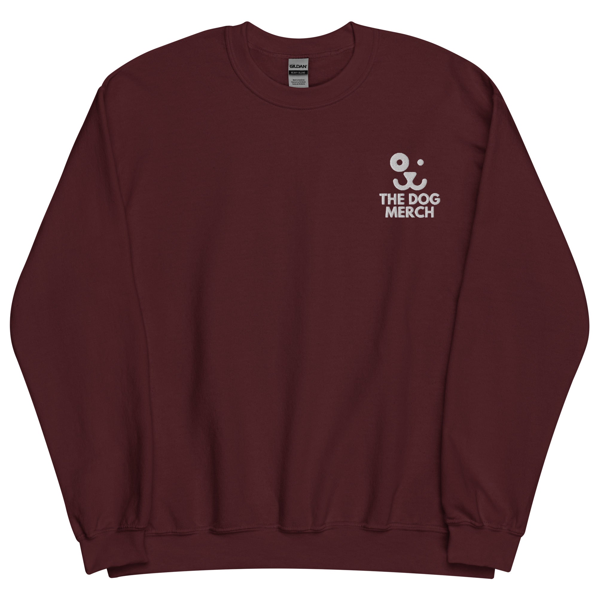 The dog merch classic crewneck sweatshirt color maroon front side