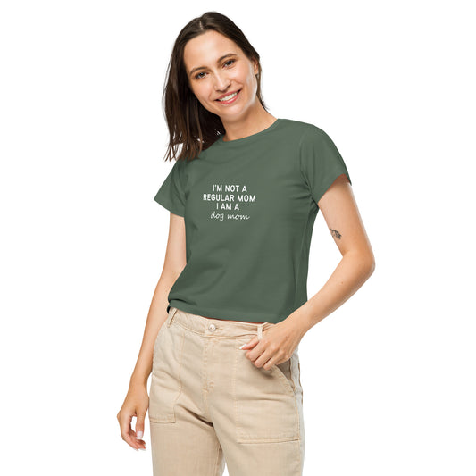 I'm not a regular mom Women Longline Tee ultra soft cotton front side color pine